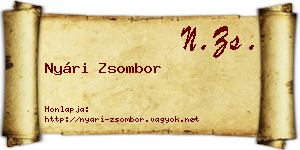 Nyári Zsombor névjegykártya